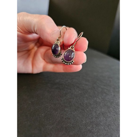 **Final Sale** Sterling silver purple amethyst earrings - Picture 9 of 9